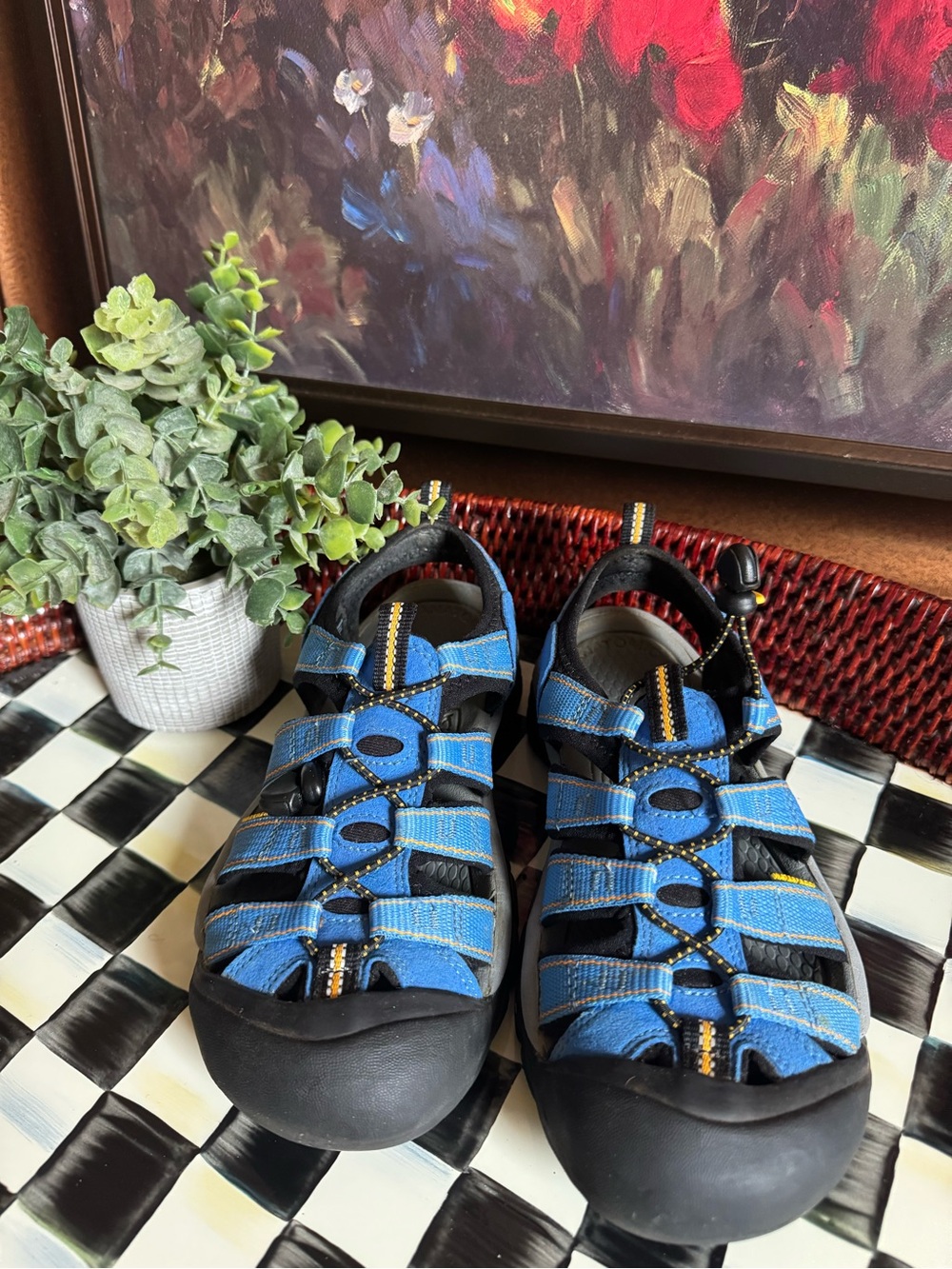 Keen Blue and Black Closed-Toe Sandals